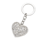 Porte-cles métal coeur avec strass Au choixargenté