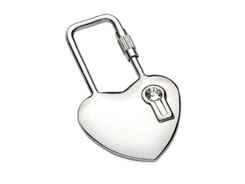 Porte-cles métal coeur cadenas