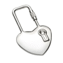 Porte-cles métal coeur cadenas Au choixargenté