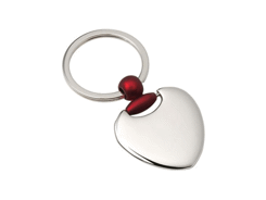 Porte-cles métal coeur crochet rouge