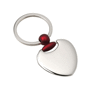 Porte-cles métal coeur crochet rouge Au choixargenté/rouge