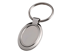 Porte-cles métal creux ovale 22x34 mm