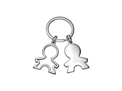 Porte-cles métal deux petits garcons