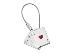 Porte-cles métal flush de coeurs