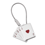 Porte-cles métal flush de coeurs Au choixargenté/rouge