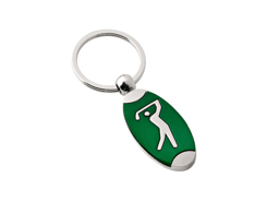 Porte-cles métal golf vert