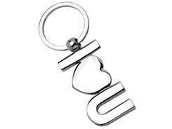Porte-cles métal i love you brillant