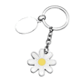 Porte-cles métal marguerite petales blancs Au choixargenté/blanc/jaune