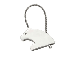 Porte-cles métal ours blanc