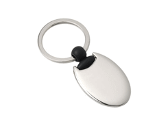 Porte-cles métal ovale crochet noir