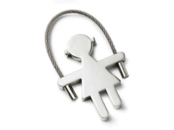 Porte-cles  métal petite fille avec cable