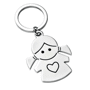 Porte-cles métal petite fille coeur Au choixargenté