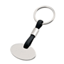 Porte-cles métal plaquette ovale pvc noir Au choixargenté/noir