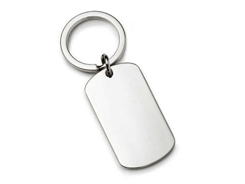 Porte-cles métal plaquette rectangle sans chaine