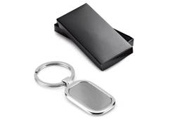 Porte-clés métal rectangle arrondi