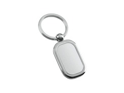 Porte-cles métal rectangulaire arrondi
