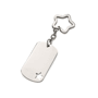 Porte-cles métal rectangulaire trou etoile Au choixargenté