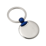 Porte-cles métal rond crochet noir Au choixargenté/bleu