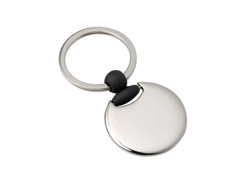 Porte-cles métal rond crochet noir