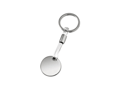 Porte-cles métal rond pvc transparent