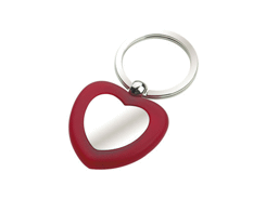 Porte-cles métal rouge love plaquette