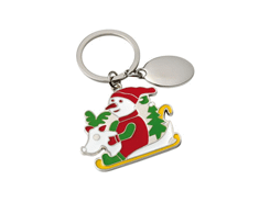 Porte-cles métal traineau de noel