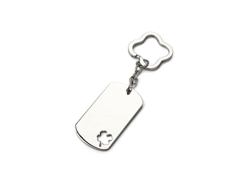 Porte-cles métal trou trefle 4 feuilles