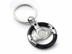 Porte-cles métal volant noir avec creux