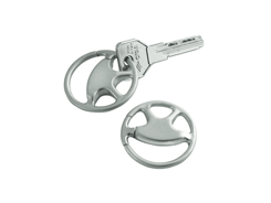 Porte-cles métal volant satine