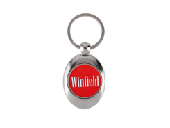 Porte-clés métallique rond dans ovale