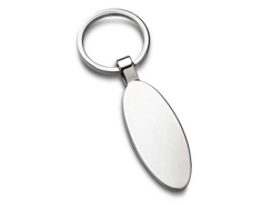 Porte-cles ovale mince brillant