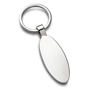 Porte-cles ovale mince brillant Au choixargenté