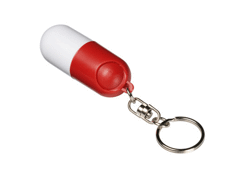 Porte-clés pillule en plastique