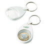 Porte-cles porte-jeton transparent avec jeton Blancblanc