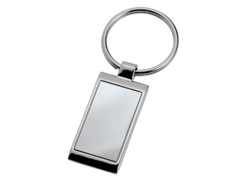 Porte-cles rectangulaire chromé