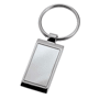 Porte-cles rectangulaire chromé Au choixargenté