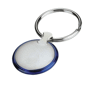 Porte-cles rond bleu Au choixargenté/bleu