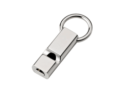 Porte-cles sifflet argenté