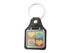 Porte clés similicuir carré