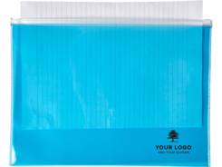 Porte-documents A4 zippé en PVC translucide.