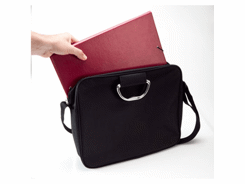 Porte-documents noir en microfibre