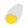 Porte-jeton 1 euros logoté Jaunejaune/blanc