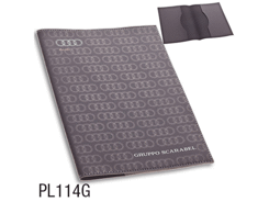 Porte-livret caoutchouc gris publicitaire