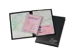 Porte papiers véhicule de cuir