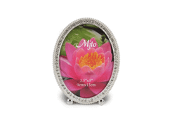 Porte-ph.ovale argent cristal - 90x130