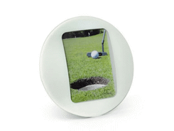 Porte-photos blanc rond - 90x130 mm