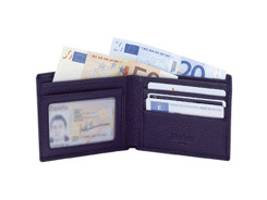 Portefeuille noir en cuir