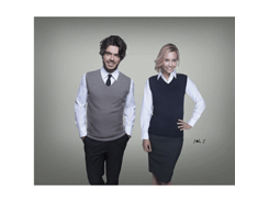 Pull sans manche col v unisexe gentlemen