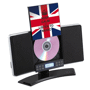 Radio-réveil fm stéréo Noirnoir/drapeau anglais