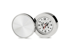 Reveil de voyage chrome rond